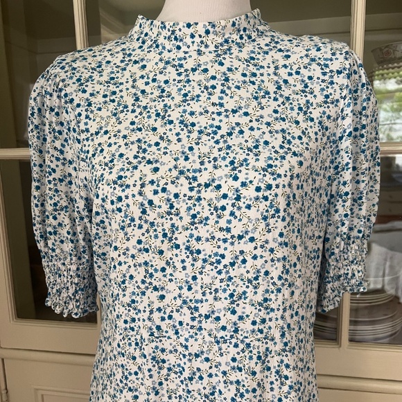 Marks And Spencer X Ghost Ditsy Floral Puff Sleeve Midi Tea Dress UK14/US10 - Picture 4 of 14